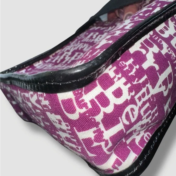 Burberry Logo Print Crossbody Bag in Purple White and Black Graffiti Rare Small